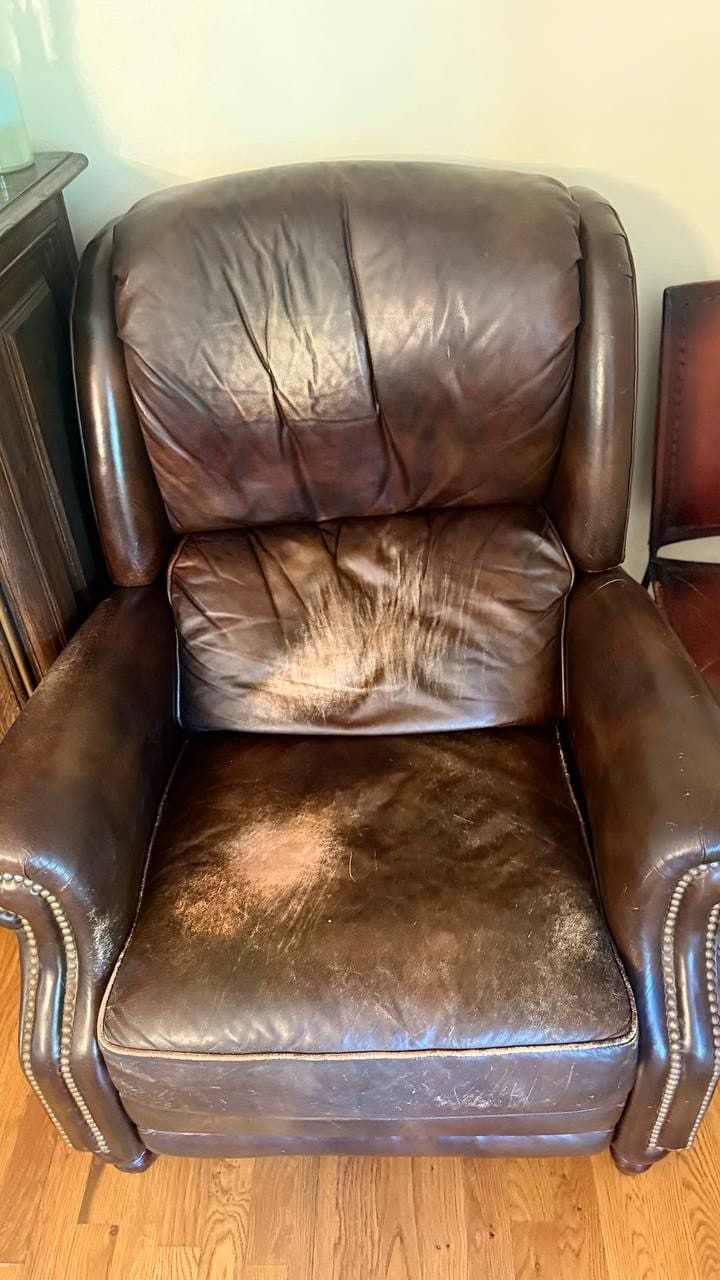 Before: Leather Armchair Color Restoration