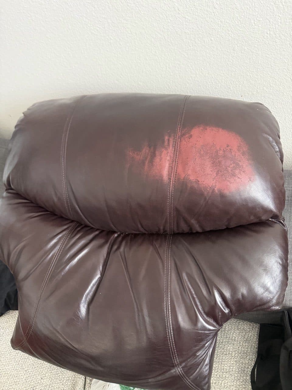 Leather Recliner Headrest Stain And Color Damage Repair