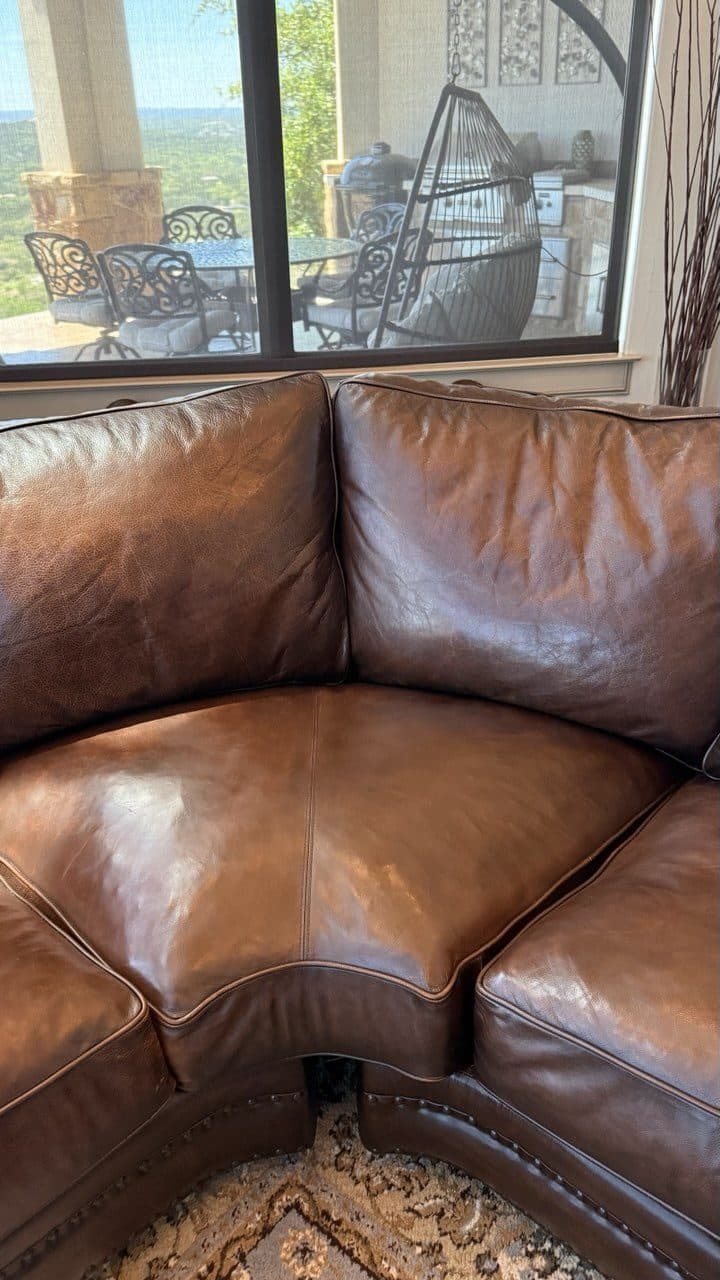 After: Leather Sectional Sofa Color Restoration