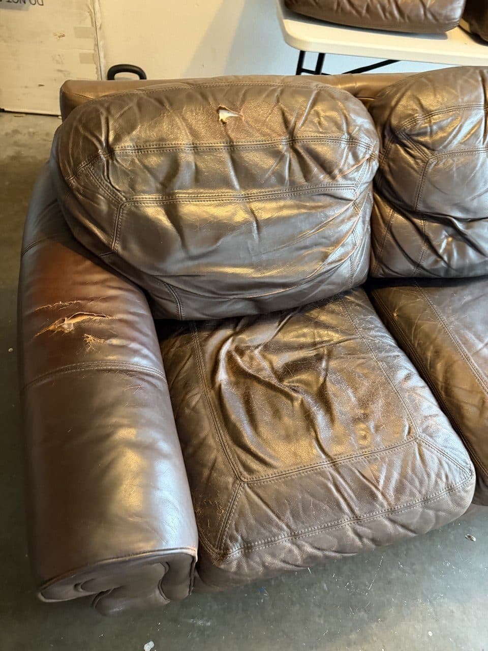 Leather Sofa Armrest And Back Cushion Panel Replacement, Torn Leather Repair