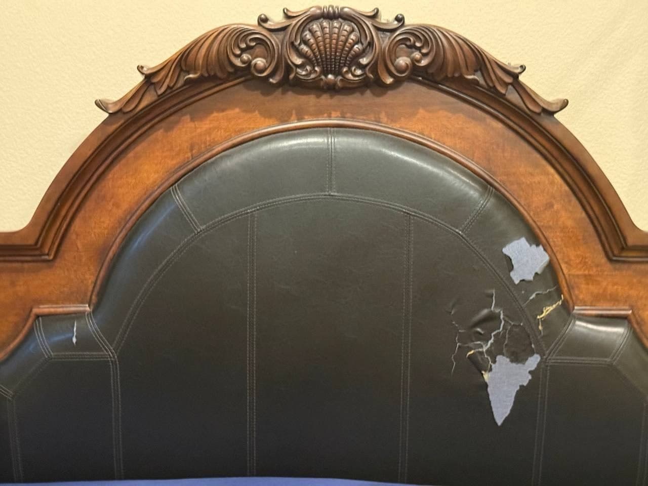 Before: Leather Headboard Upholstery Replacement